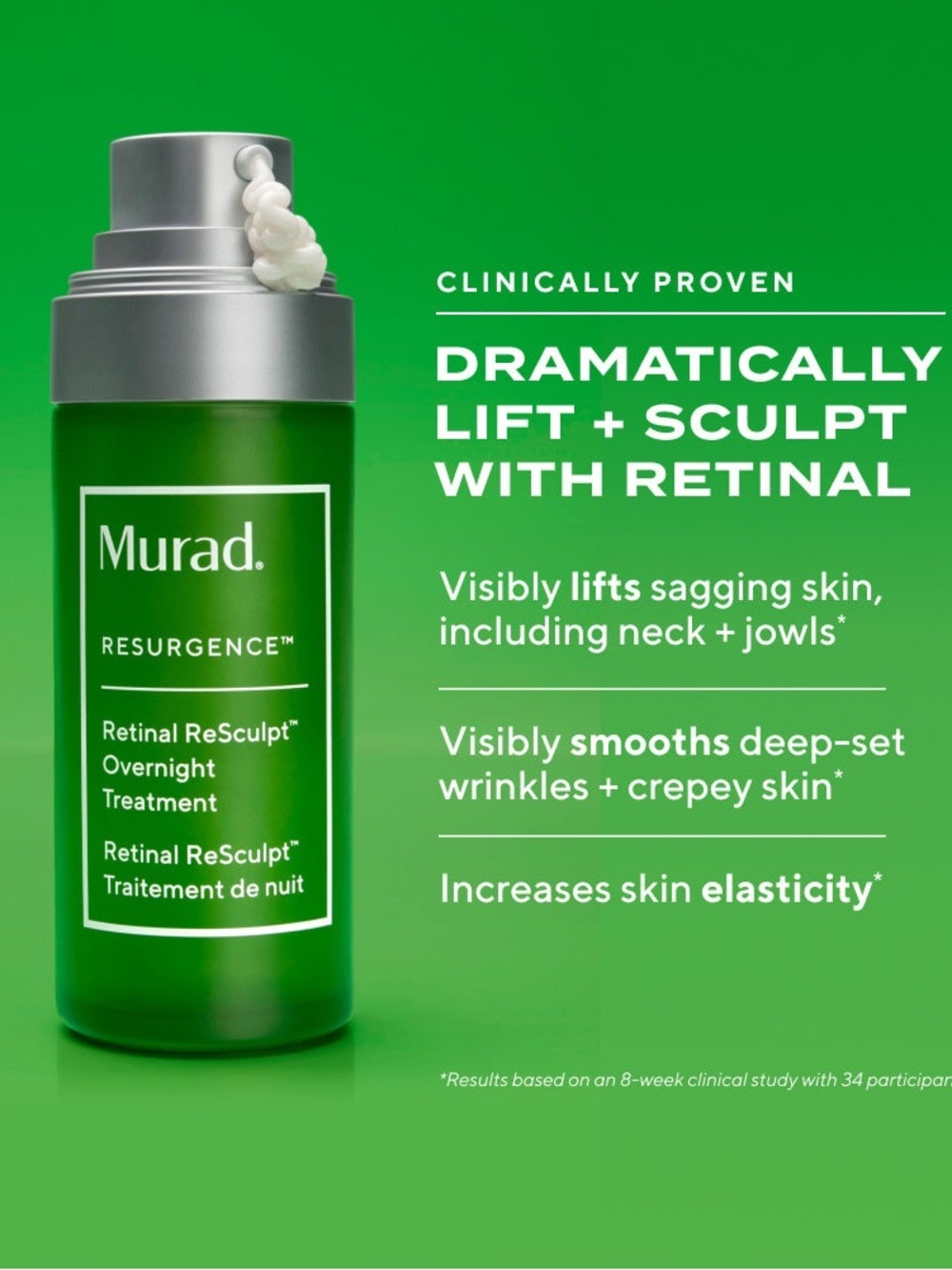 NIB Murad Resurgence Retinal ReSculpt Overnight Treatment, 1.0 fl oz (30ml) - Picture 2 of 15
